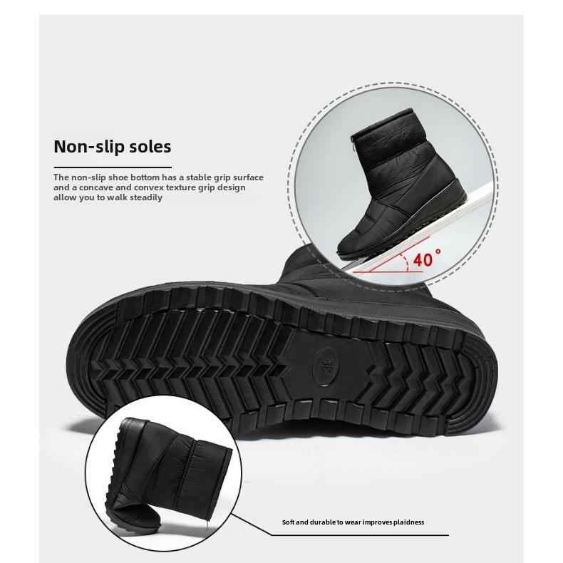 Plus Size Winter Warm Women's Snow Boots Women Lazy Slip-on Waterproof Mom Shoes Women's Shoes