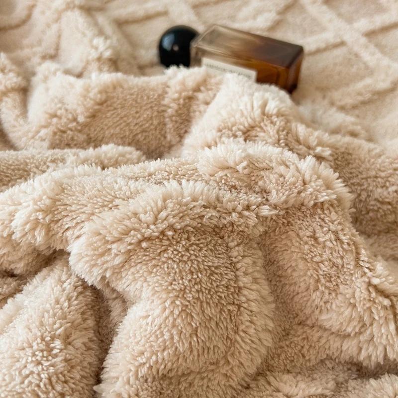 Шерпа Утяжеленное Одеяло Мягкое Теплое и Утолщенное Успокаивающее Одеяло для Дивана Автомобильное Одеяло Офисный Шарф для Обед Под Одеяло с Кондиционером Подарок