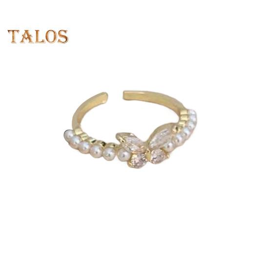 Регулируемое женское открытое кольцо с искусственным жемчугом, украшением из сплава, бантом, кубическим цирконием, мягкое стильное кольцо с гальваническим покрытием, легкое украшение на палец для вечеринки, повседневной носки