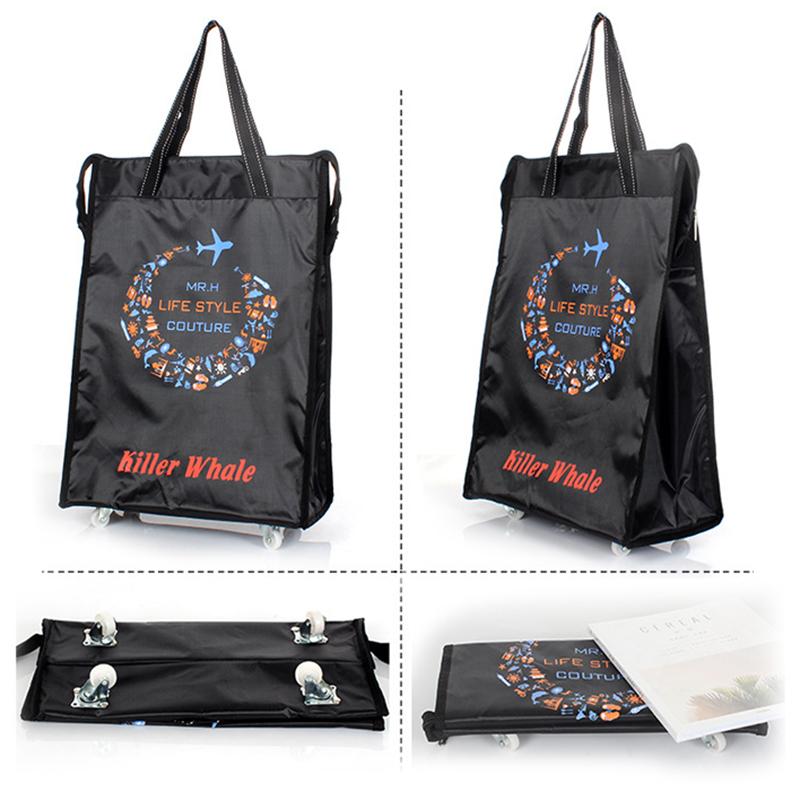 Универсальная сумка на колесах Oxford Spinning Дорожная сумка Женская сумка для покупок Большая вместительная сумка Портативная складная багажная сумка для коротких расстояний