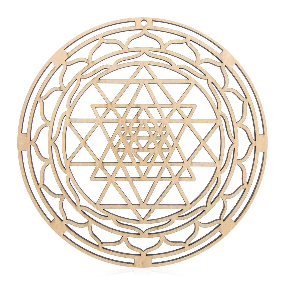 14cm/30.5cm Flower of Life Energy Mat Laser Cut Wooden Crafts Wall Sign Art Home Decor Handmade Coasters Geometry Ornament