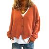 Women's Fashion Oversized Knit Cardigan Sweater With Buttons Long Sleeves Solid Color Jacket