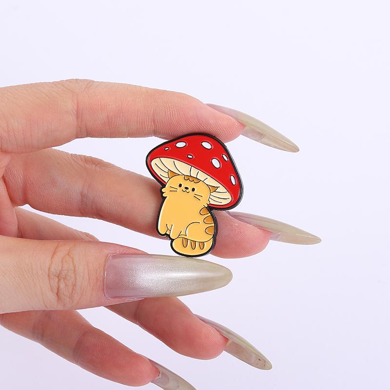 Эмалевые значки 'Животные-грибы' на заказ 'Кошка Собака Гусь' Броши на лацкан Значки Одежда Животные Ювелирные изделия Подарок для детей Друзей