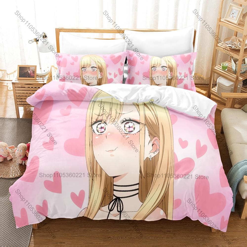 Cool Personality My Dress Up Darling Anime Bedding Set New 3D Print Duvet Cover Set Home Bedroom Decor Bedclothes With Pillowcas