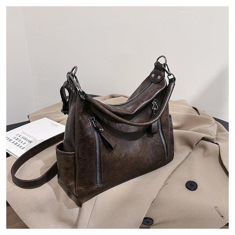 IELGY Ladies Tote Bag Korean Version Retro Large Capacity Simple Shoulder Handbag