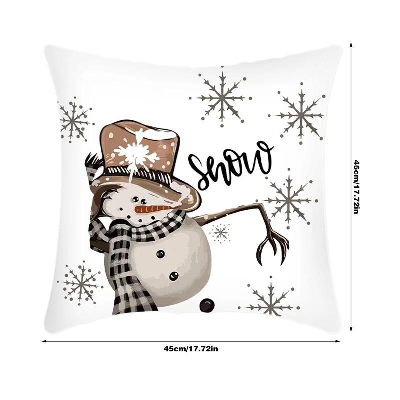 Merry Christmas Pillowcase 45X45Cm Throw Pillowcase Winter Christmas Decorations Home Tree Deer Sofa Cushion Cover New Year