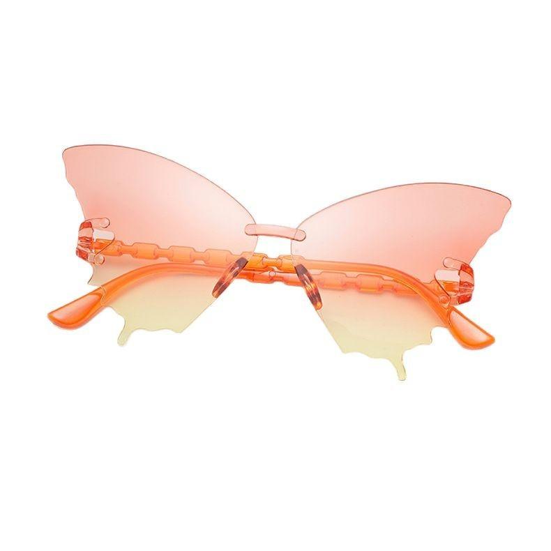 Unisex Butterfly Eyewear Frameless Sunglasses With Resin Lenses For Cycling And Stylish Outfits