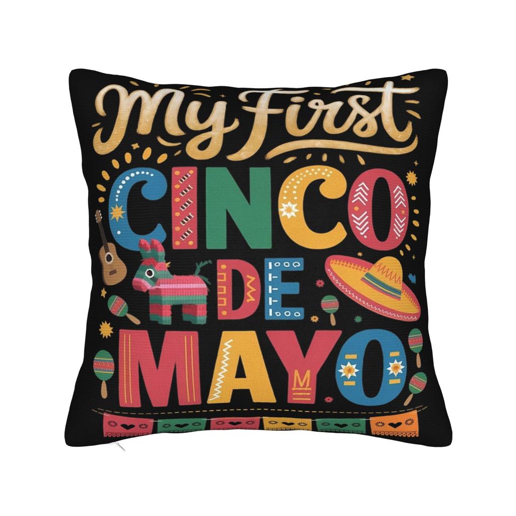 Lets Fiesta Cinco De Mayo  Pillow Covers Accessories Printed Cushion Cover Gift  Throw Pillow Case Cover Home MultiSize