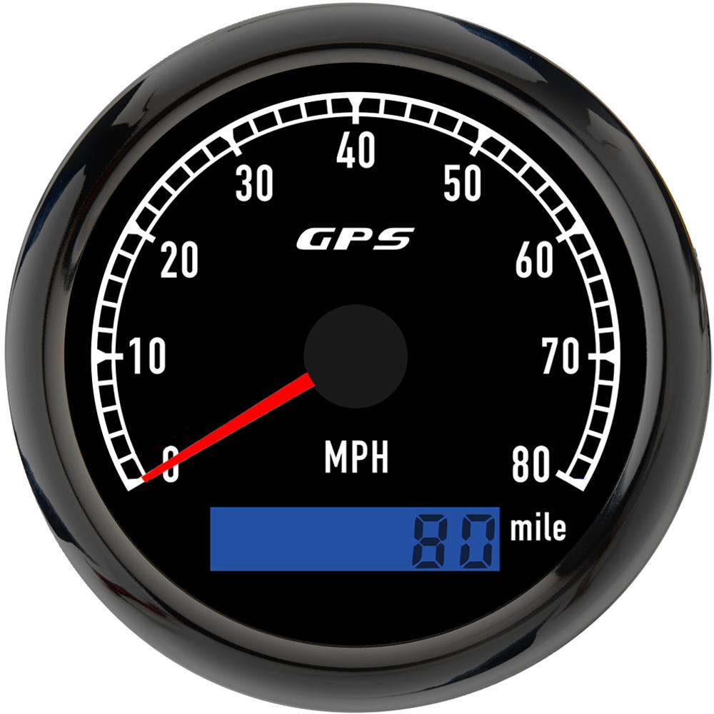 ELING 80mm GPS Speedometer 80MPH 0-120MPH 0-60K 0-200KM/H with GPS Antenna with 7 Colors Backlight for Car Motorcycle Vessels