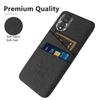 Cloth Texture Phone Case for Honor 80 5G Dual Card Slots Anti-scratch PC Protective Cover