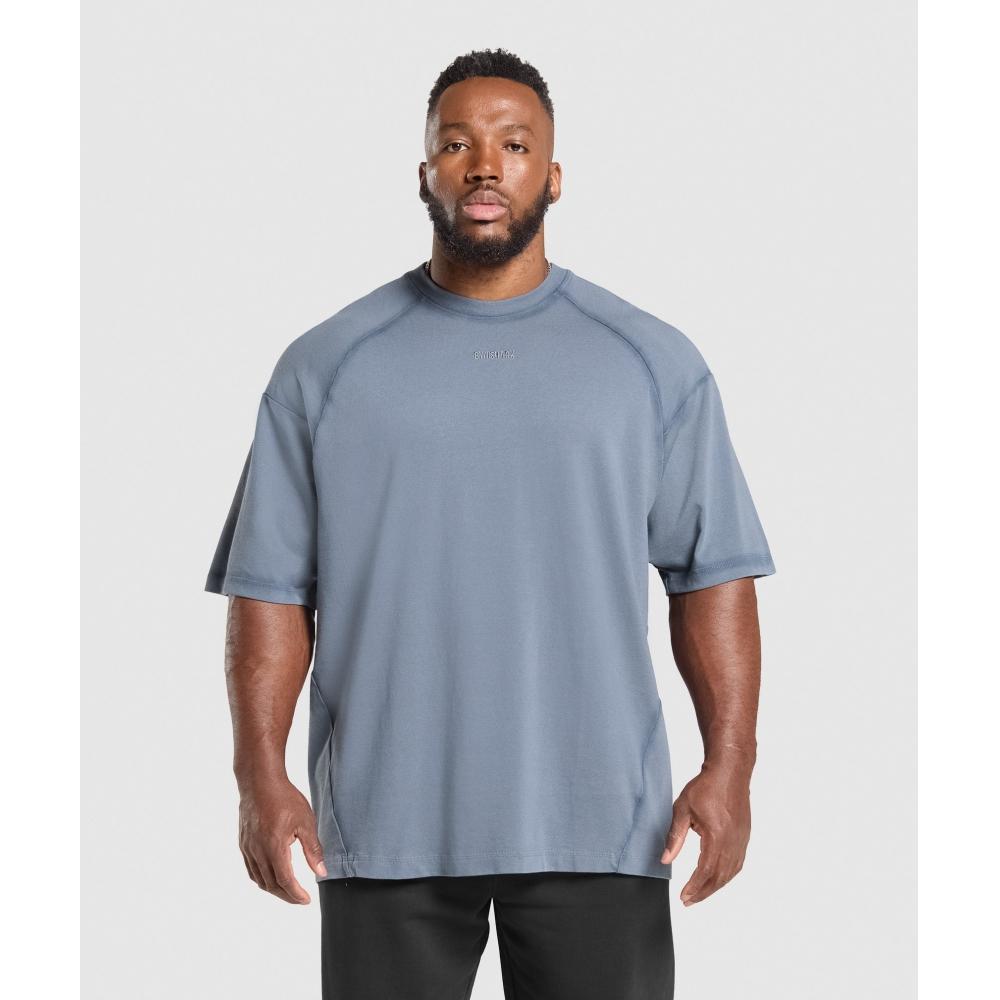 Gymshark Футболка HeavyweighT Iron Blue A2b9p ucTm
