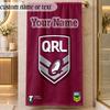 Beach TowelQueensland Maroons Custom Name Text Personalized Soft Towel for Beach Pool Indoor Home Decor Gift