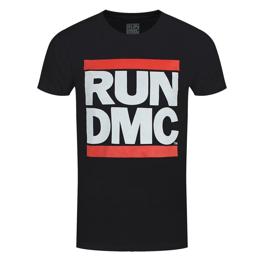 Футболка Run DMC с логотипом Рок-рэп группы Официальная Черная Новая Унисекс Футболка