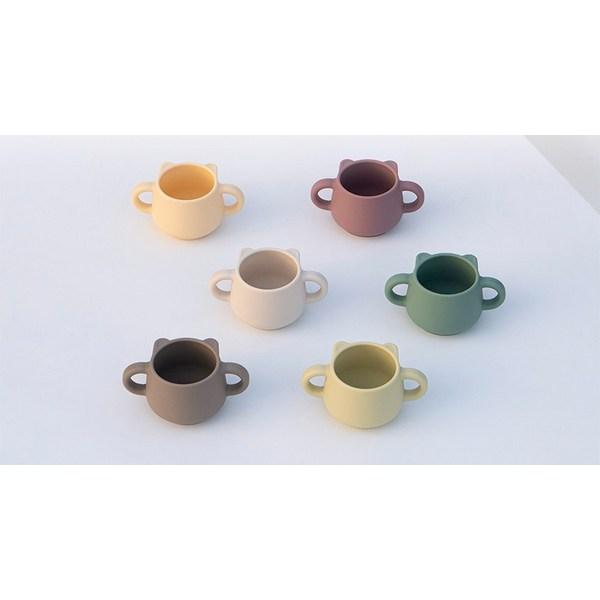 Силиконовая чашка Modui Bear для обеих рук, кремовая, 1 шт.