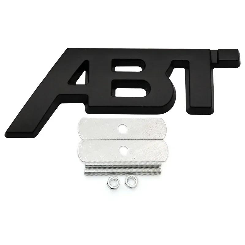 3D Metal ABT Logo Letters Car Front Grill Emblem Badge Sticker For 42s A3 A4 A5 A7 A7 Q3 Q5 Q7 TT RS6 RS3 VW Golf 7s42