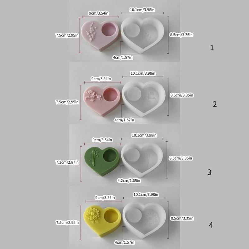 Эпоксидный подсвечник силиконовая форма форма для основания свечи форма для подсвечника в форме сердца формы для украшений форма для домашнего декора