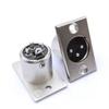 2pc XLR 3-Pin Male Female Alloy Socket Panel Mount Chassis Microphone Audio Conn