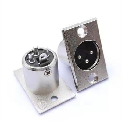2 шт. XLR 3-контактный штекерный гнездовой разъем из сплава для крепления на панель корпуса микрофона аудиоразъем