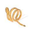 Elegant 18k Gold Hammered Snake-Shaped Ear Cuff Earrings