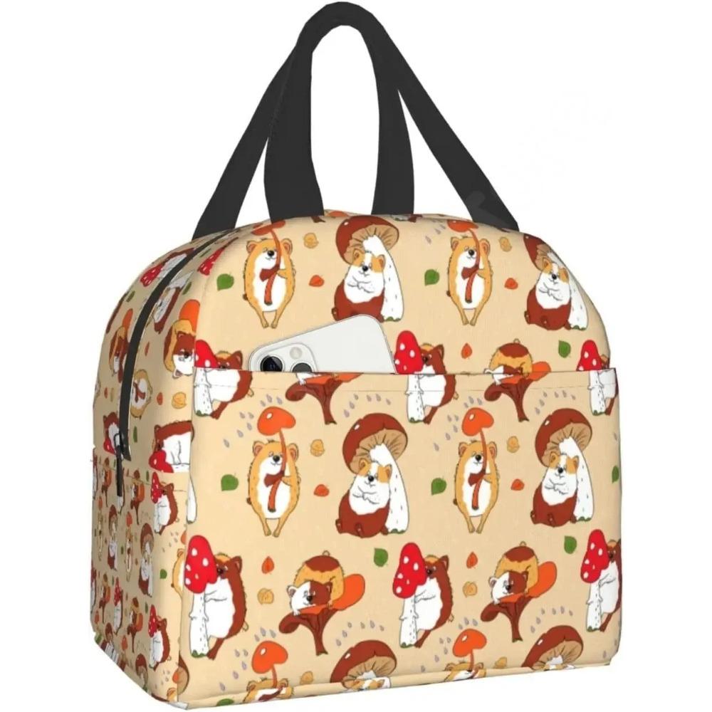 Сумка для ланча для женщин и мужчин с изображением грибов, многоразовая, изолированная, охлаждающая, ланч-бокс, милый, забавный контейнер, держатель для ланча, портативная сумка