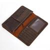 Genuine Leather Men's Long Wallet - Retro Crazy Horse Leather, Multi-Card Slots, Casual Clutch Bag