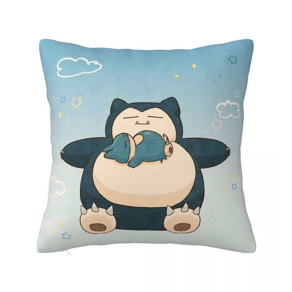 PPokemons Snorlax Pillowcase Soft Polyester Cushion Cover Decoration Throw Pillow Case Cover Living Room Zipper