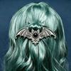 Antiqued Gothic Carved Bat Hair Barrette Viking Halloween Cosplay Hair Clip  Cosplay Costume Prop
