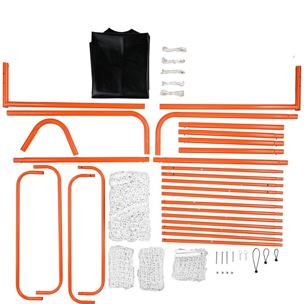 3-IN-1 Lacrosse Goal with Backstop and Target, 12' x 9' Lacrosse Net, Steel Frame Backyard Lacrosse Rebounder Equipment, Quick & Easy Setup Training