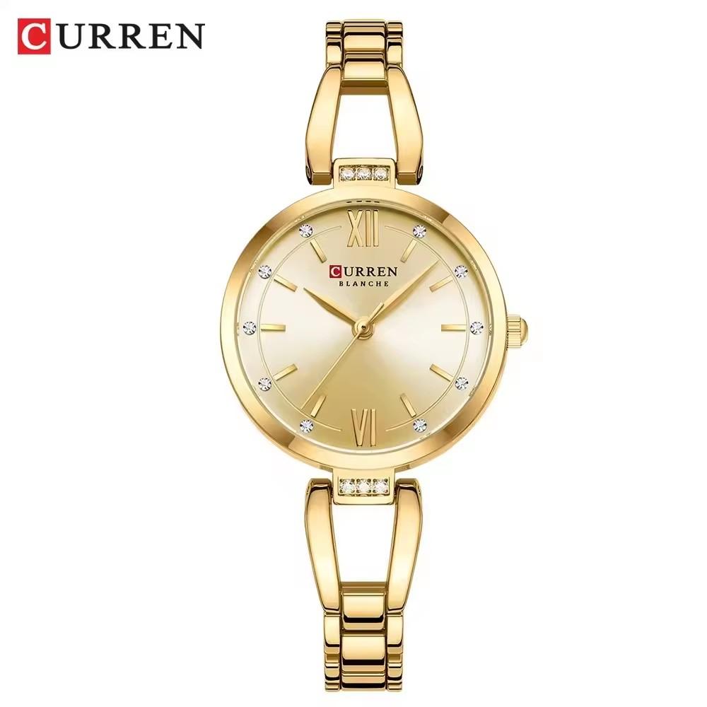 CURREN 9092 Women's Stainless Steel Quartz Watch Girl's Luxury Wristwatch Ladies Fashion Business Female Clock Bracelet