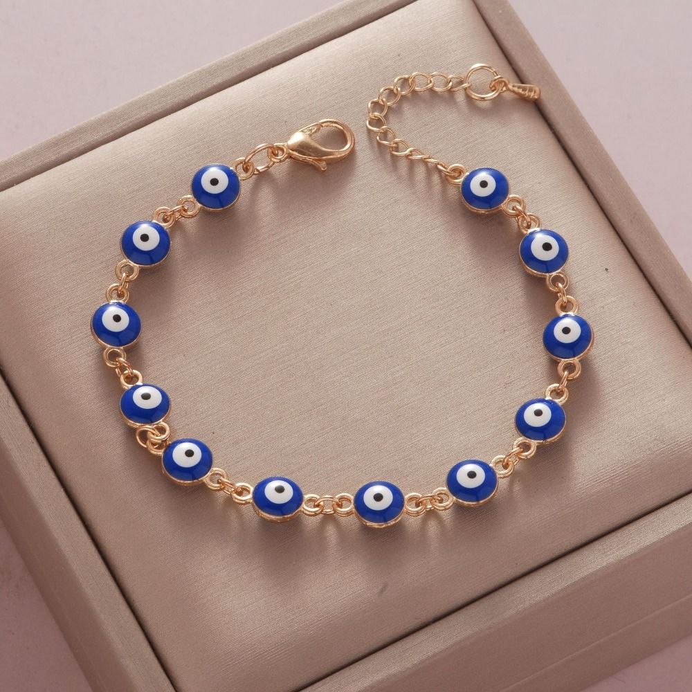 Friendship Turkish Unisex Demon Eye Bracelet Metal Lucky Women Bracelet Korean Style Hand Chain