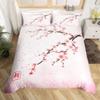 Cherry Blossoms Duvet Cover King/Queen Size,Japanese Sakura Tree Pink Floral Spring Vintage Cultural Bedding Set for Women Girls