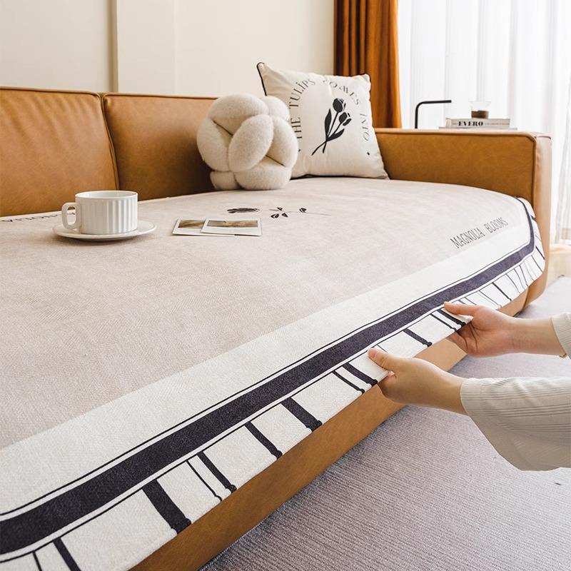 Retro French Sofa Cushion Light Luxury High-End Seat Cushion Chenille Four-Season Universal Straight Row Sofa Cover Cover Cloth