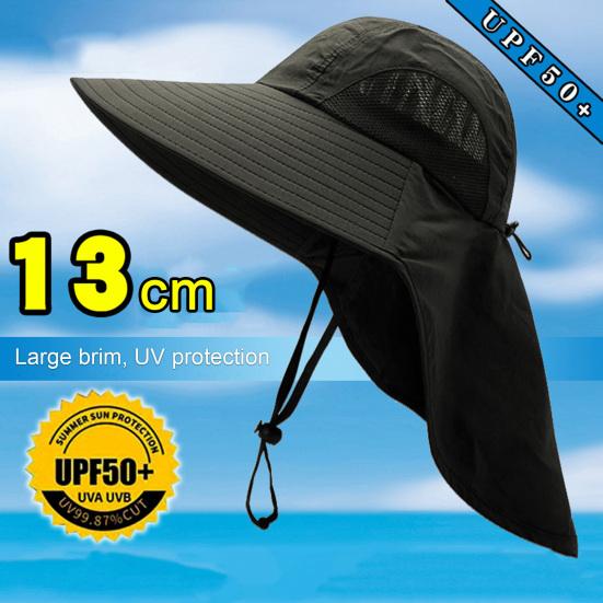 Унисекс солнцезащитная шляпа, защита шеи, полая сетка, ветрозащитный фиксированный ремешок, анти-УФ-складная солнцезащитная дышащая кепка для сада, рыбалки, уличная кепка