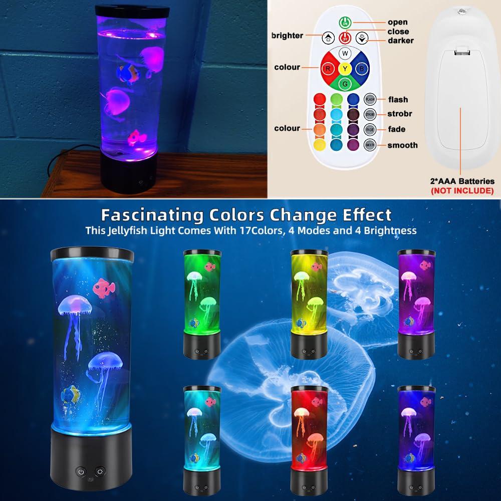 Медуза Лава Медуза 17 цветов Медуза Аквариум Настольная атмосфера Лампа с дистанционным управлением Аквариум Ночной Светильник для Домашнего Офиса Настольный Отличный Подарок для