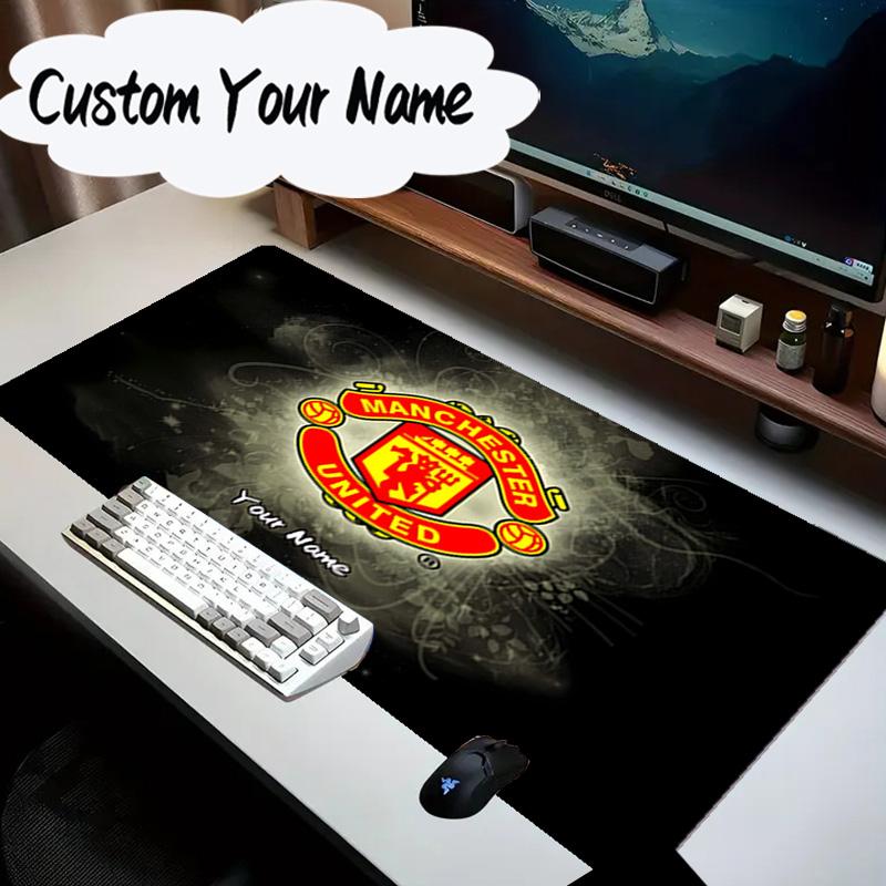 Custom Name Mouse pad Football Manchester Crest Mouse Pad Desk Mat, Non-Slip Rubber Backer Pad For Computer Notebook Gaming Mouse Pad Birthday Gift
