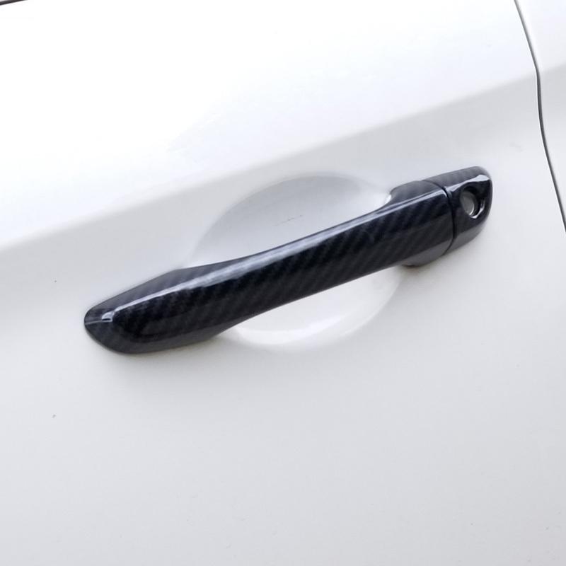 For Opel Corsa F     Carbon Fiber Outer Door Handle Cover Car Decoration Protective Accessories Styling Stickers