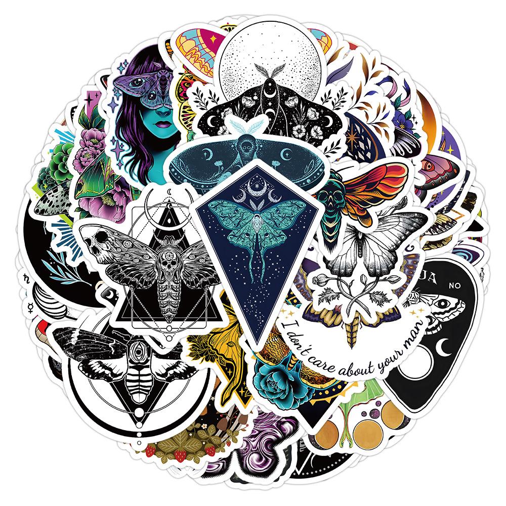 10/50 ретро наклейки-призрак-бабочка мотыльки граффити наклейки для DIY багаж ноутбук скейтборд мотоцикл велосипед наклейки