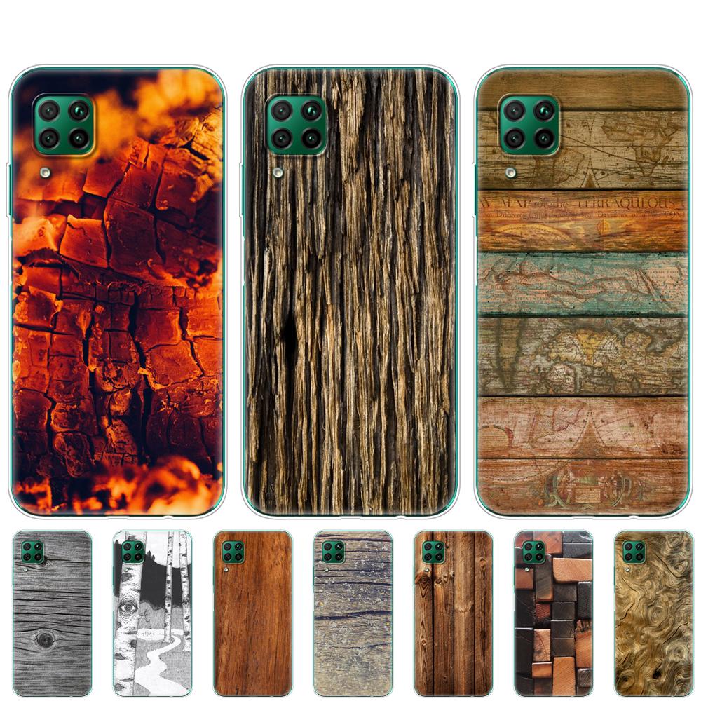 Case For Huawei P40 Lite E P40 Pro P Smart 2020 Cover For Huawei Y5P Y6P Y7P Y8P Y6S Y8S Y9S NOVA 5T Case Texture Wood Style