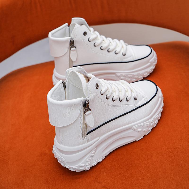 Женские высокие модные кроссовки осень 2023 года: Универсальные туфли для пап на толстой подошве в модном корейском стиле.