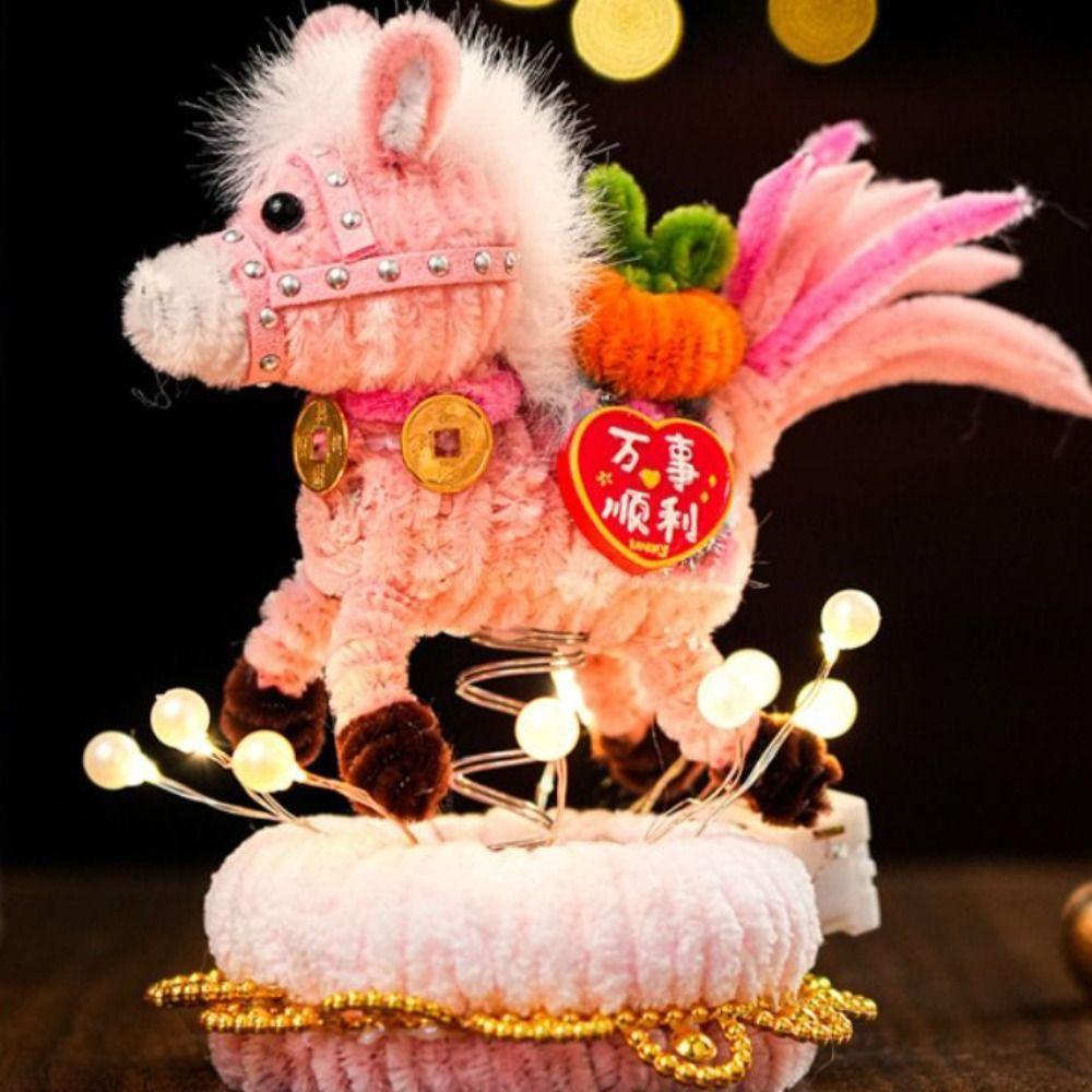 Funny Handmade Glowing Rotating Lantern Cartoon Cute DIY Twister Stick DIY Material Kit Unfinished Handheld Glowing Stick