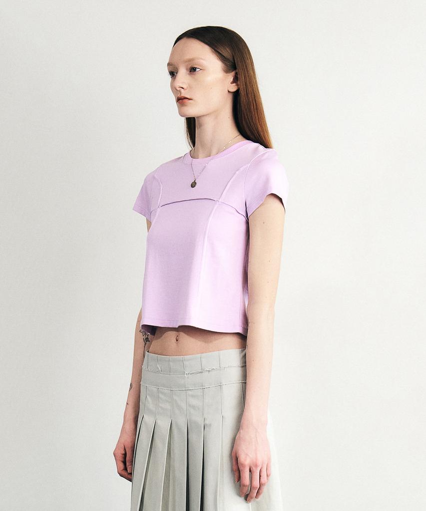 SEALOT Signature Low-Cut Cropped Half-Sleeve Top (Lavender)