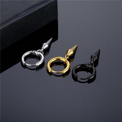 Серьги-кольца из нержавеющей стали с шипами для женщин и мужчин, черные вечерние серьги-капли, ювелирные изделия