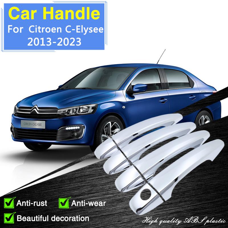 for Citroen C Elysee 2013 2014 2015 2016 2017 2018 Chrome Door Handle Cover Car Accessories Styling Cap