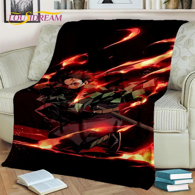 Kamado Nezuko Demon S-Slayer Japan Anime Soft Flannel Blanket для кроватей, спален, диванов, пикников, пледов для детей, отдыха на свежем воздухе
