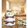[Organic Cotton] Diaper Cake 3-Tier Gift Set (Pampers Tape Type S) Natural