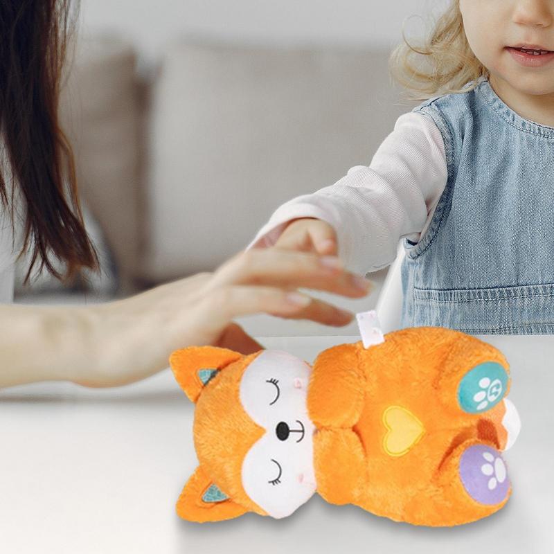 Дышащая мягкая игрушка Музыкальная светящаяся лиса Плюшевые игрушки Детские обнимательные плюшевые игрушки Мультяшная кукла-животное для дома, детской комнаты