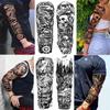 1 PC 480*170MM Full Arm Temporary Tattoo Sticker Sleeve Men Women Fashion Sexy Fake Tattoo Wolf  Lion Tiger Painting Tattoo Skull Angel Tattoo