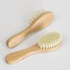 Деревянная расческа для новорожденных, щетка для натуральных волос, мягкая щетина, скраб для ванны, душа, инструменты