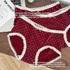 Girls Autumn and Winter Year Vintage Lace Edge Skin Comfortable Cotton Crotch Triangle Briefs