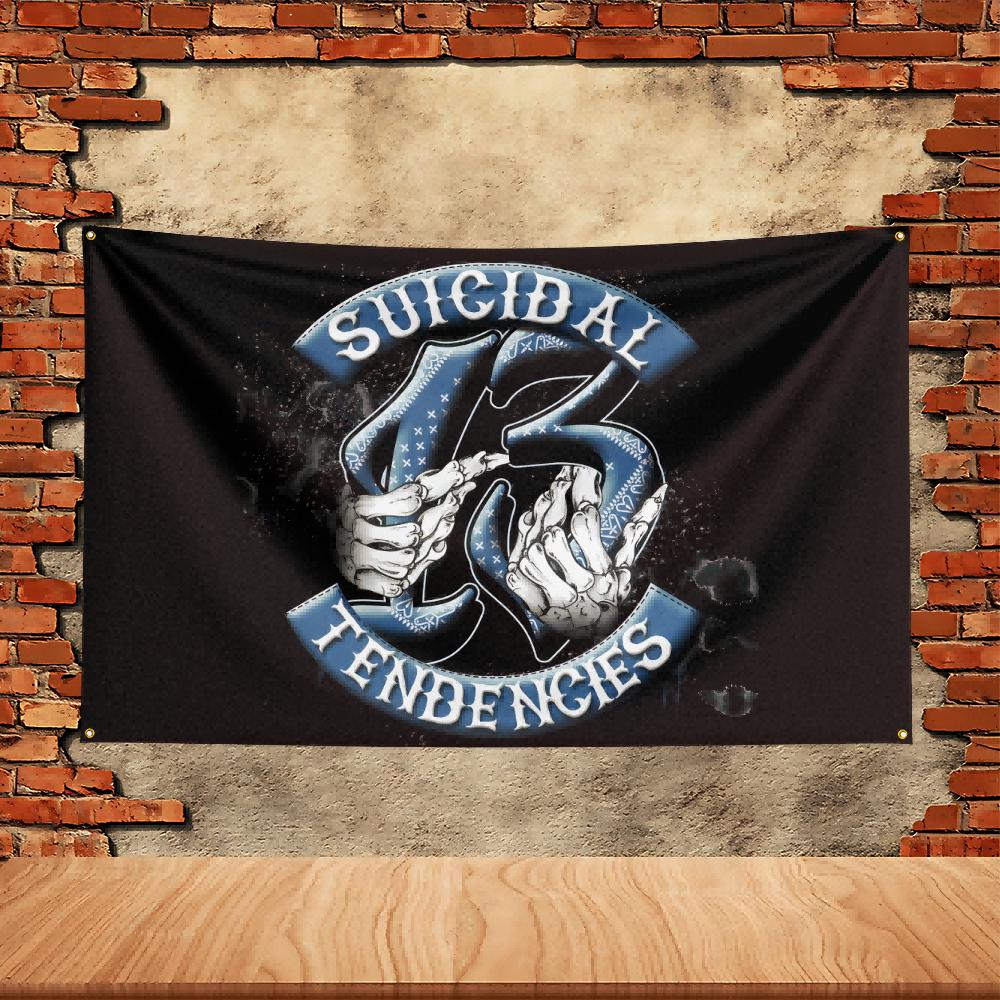 Флаг-знамя группы Suicidal Tendency, Полиэстеровое флаг-знамя с принтом, Гобелен для украшения сада, гаража, Флаг для концерта